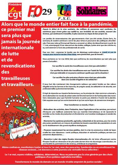 Tract unitaire Finistère 1er mai 2020 2