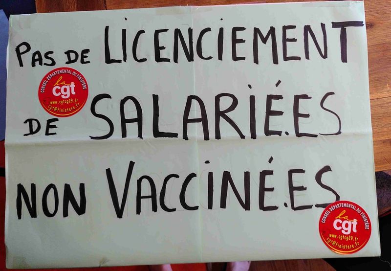 pas de licenciement des salariés non vaccinés